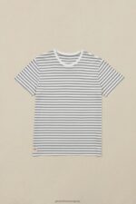 Globe Brand blanco camiseta a rayas horizonte 68L0T292 ropa - Image 6