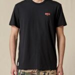 Globe Brand negro camiseta viva de baja velocidad 68L0T291 ropa